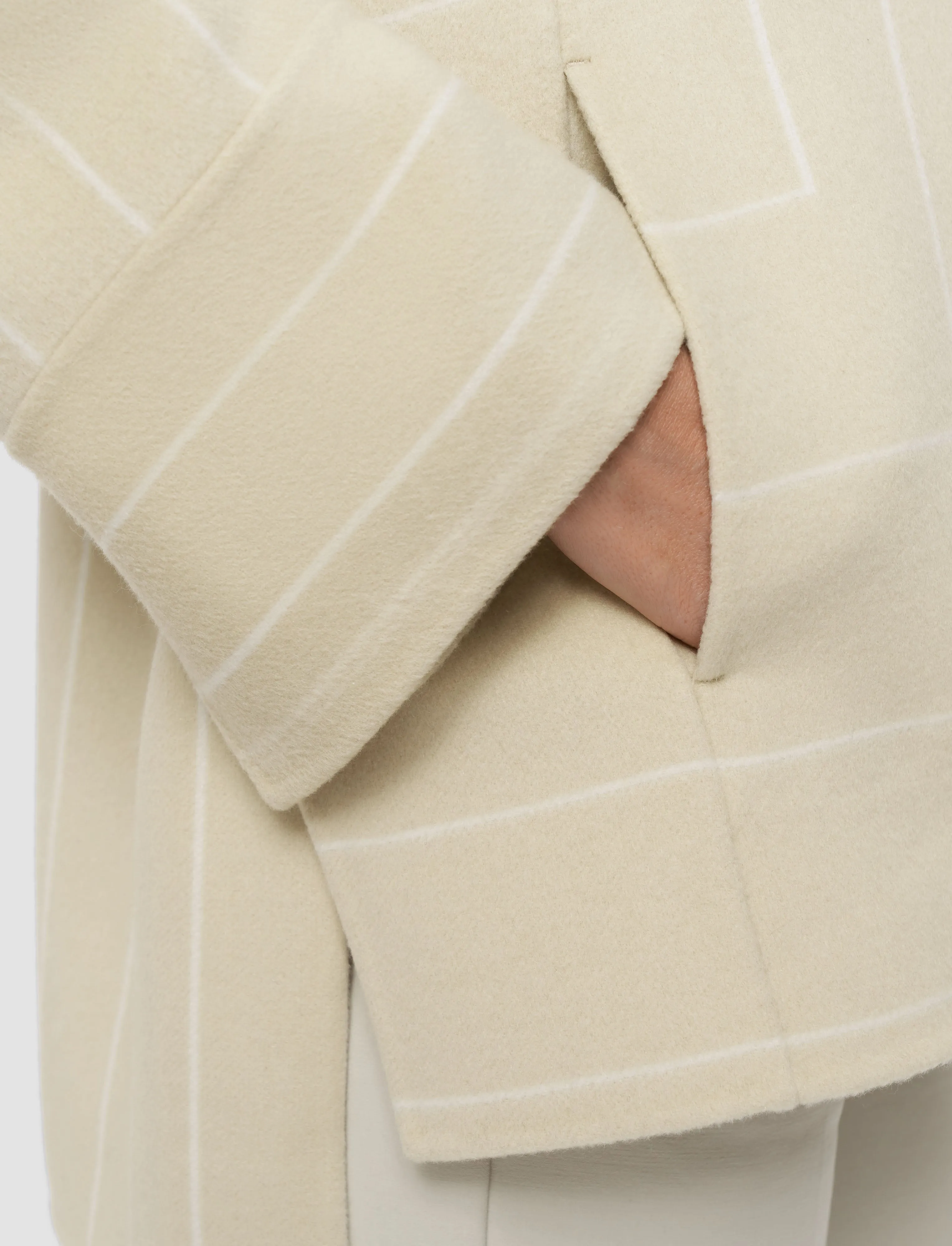 Molitor Geometric Double Face Wool Coat SlitPockets