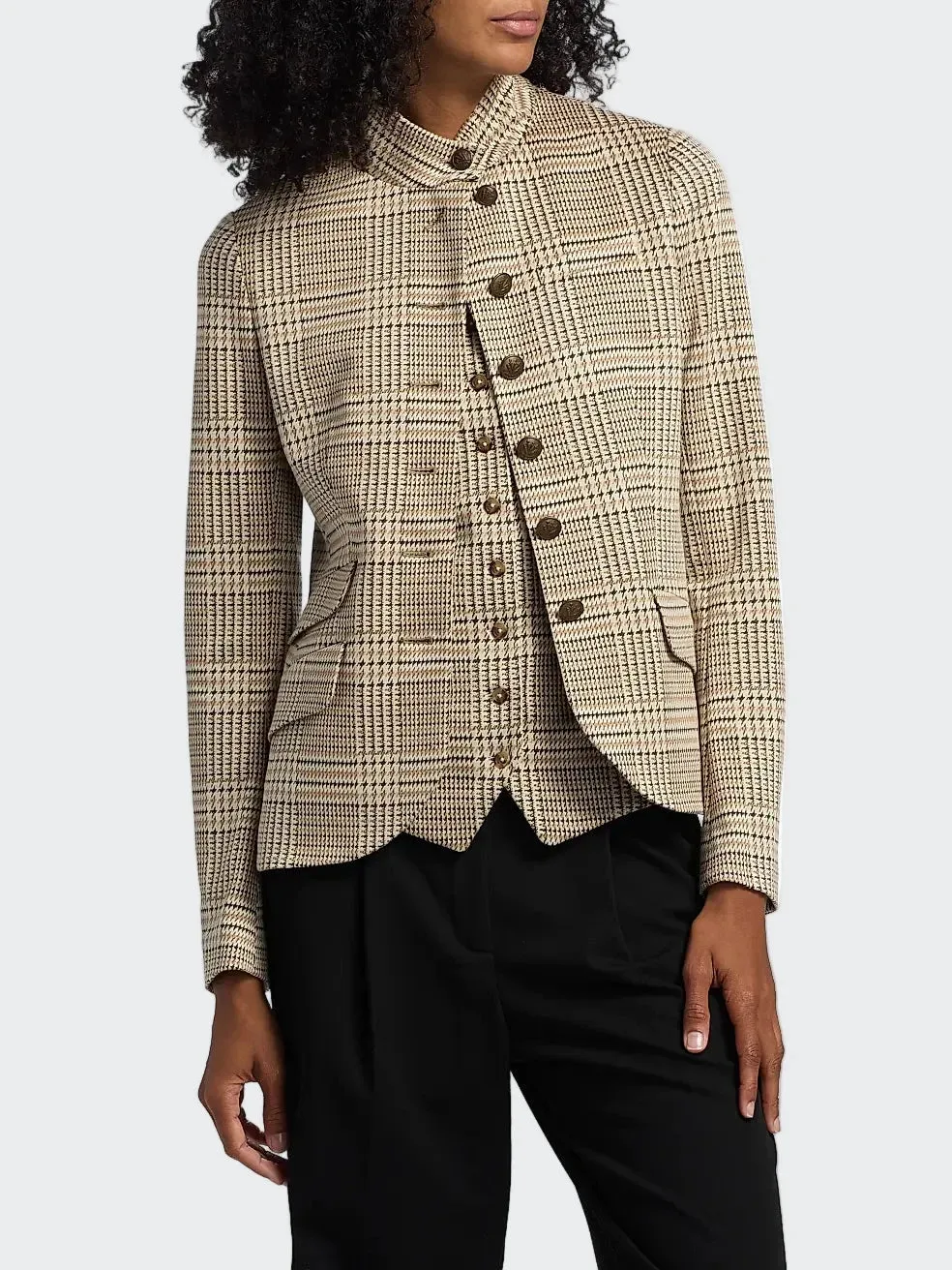 Slade Ponte Single-Breasted Blazer Tan Multi Functional Layer suitable for advertising campaigns