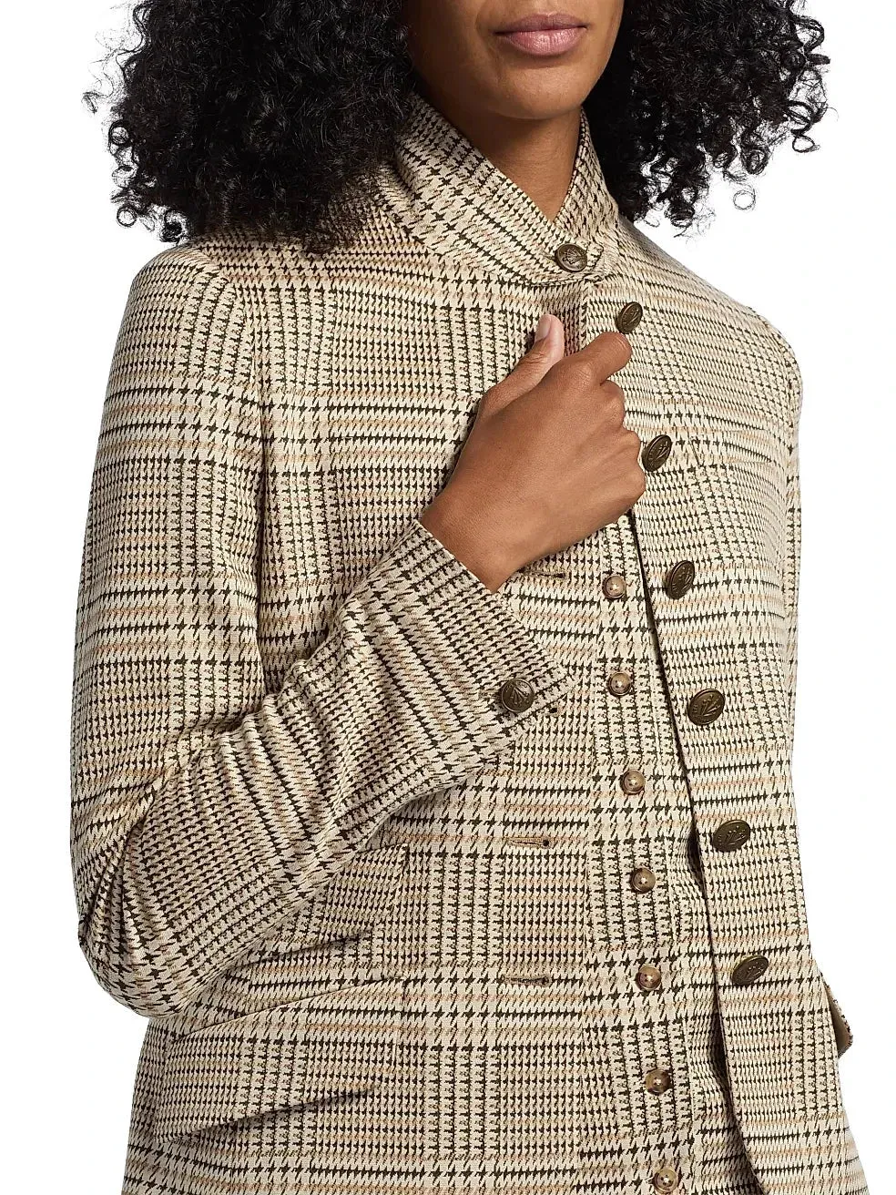 Under Shell Slade Ponte Single-Breasted Blazer Tan Multi