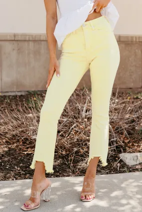 Brad Tummy Control Kick Flare Saige Jeans (Yellow) Minimal Fading