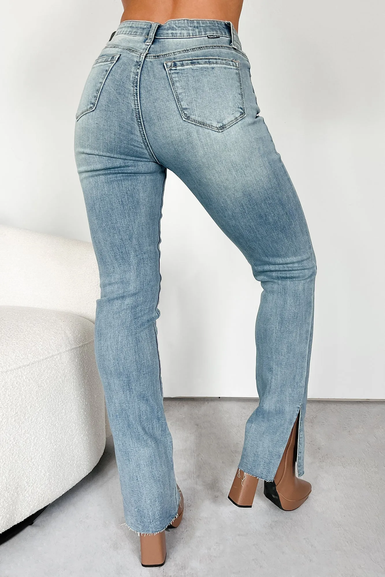 Base Fit Piece Traveler Gear Stretch Creative Look Lee Special A High Rise Tummy Control Side Slit Bootcut Jeans (Medium)