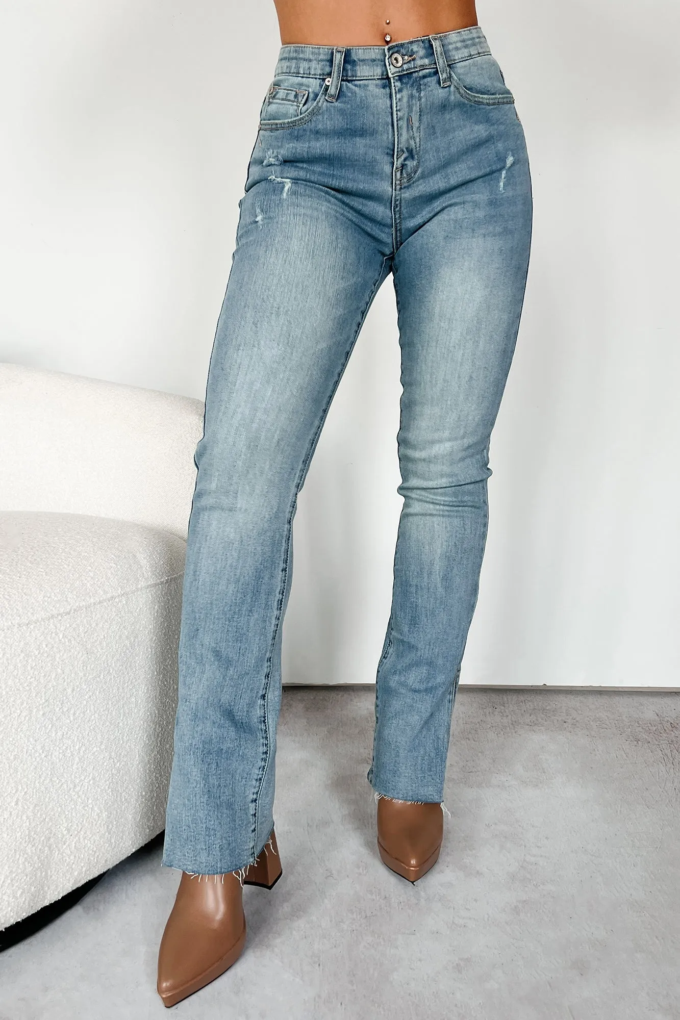 Lee Special A High Rise Tummy Control Side Slit Bootcut Jeans (Medium) Matching Basic