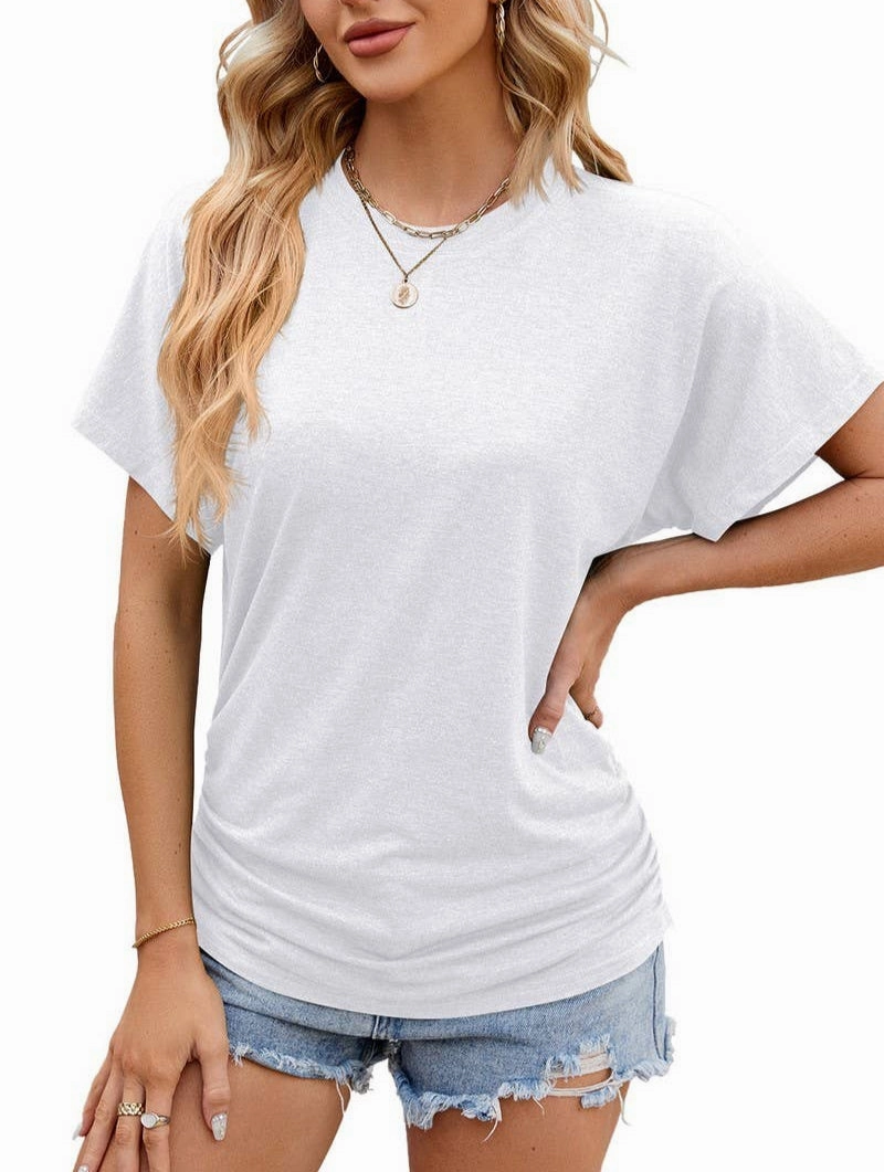 CREW NECK LOOSE SHORT SLEEVE T SHIRT_CWTSTS0139 High Neckline