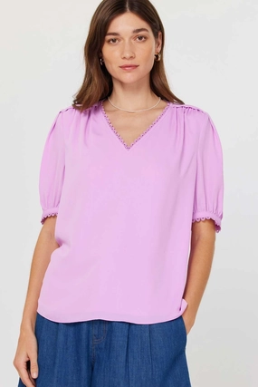 Taking It All In Purple Top Stretchable Neckline Soft Wool