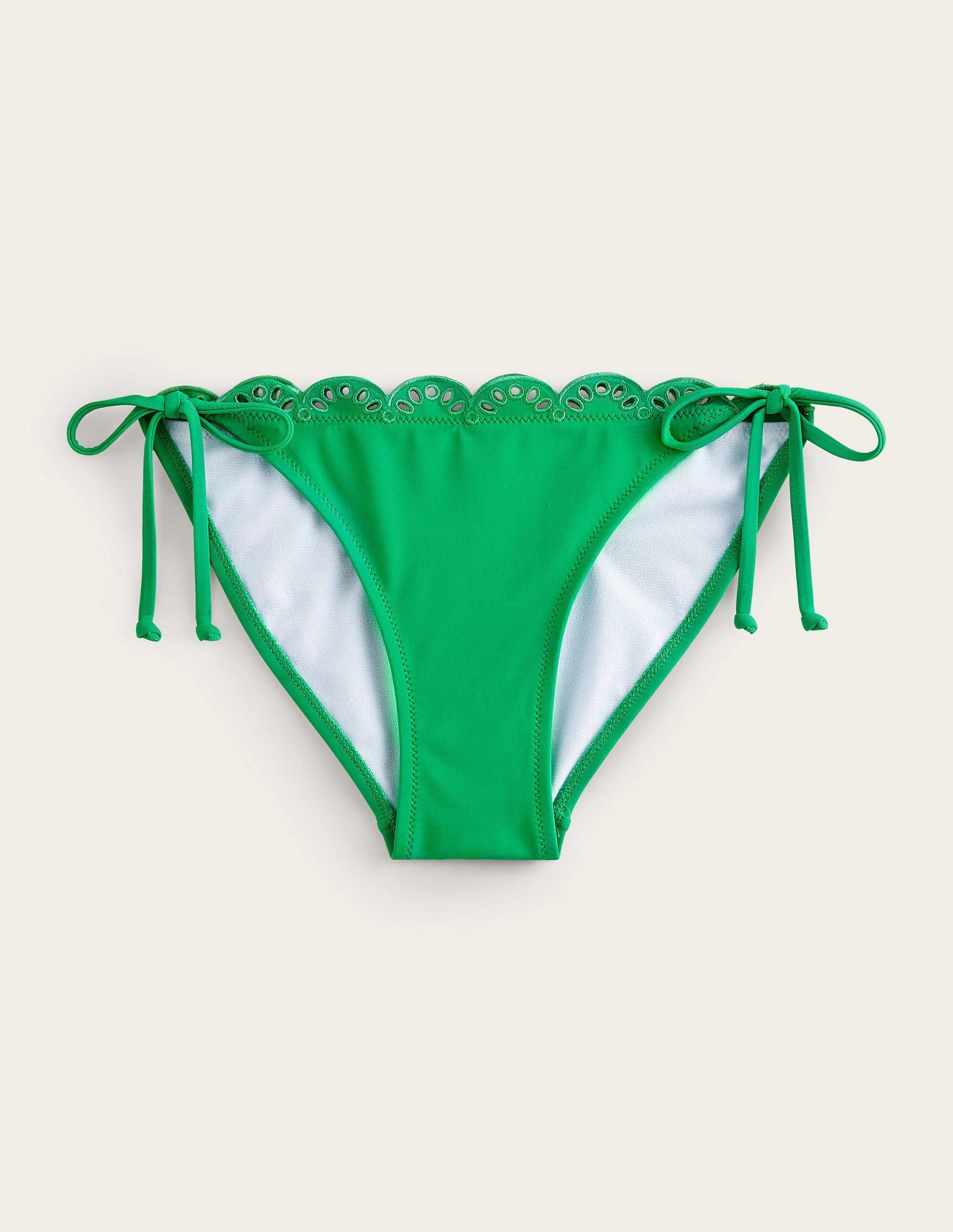 Broderie Bikini Bottoms-Green Pepper Tropical Escape Breezy-Feel
