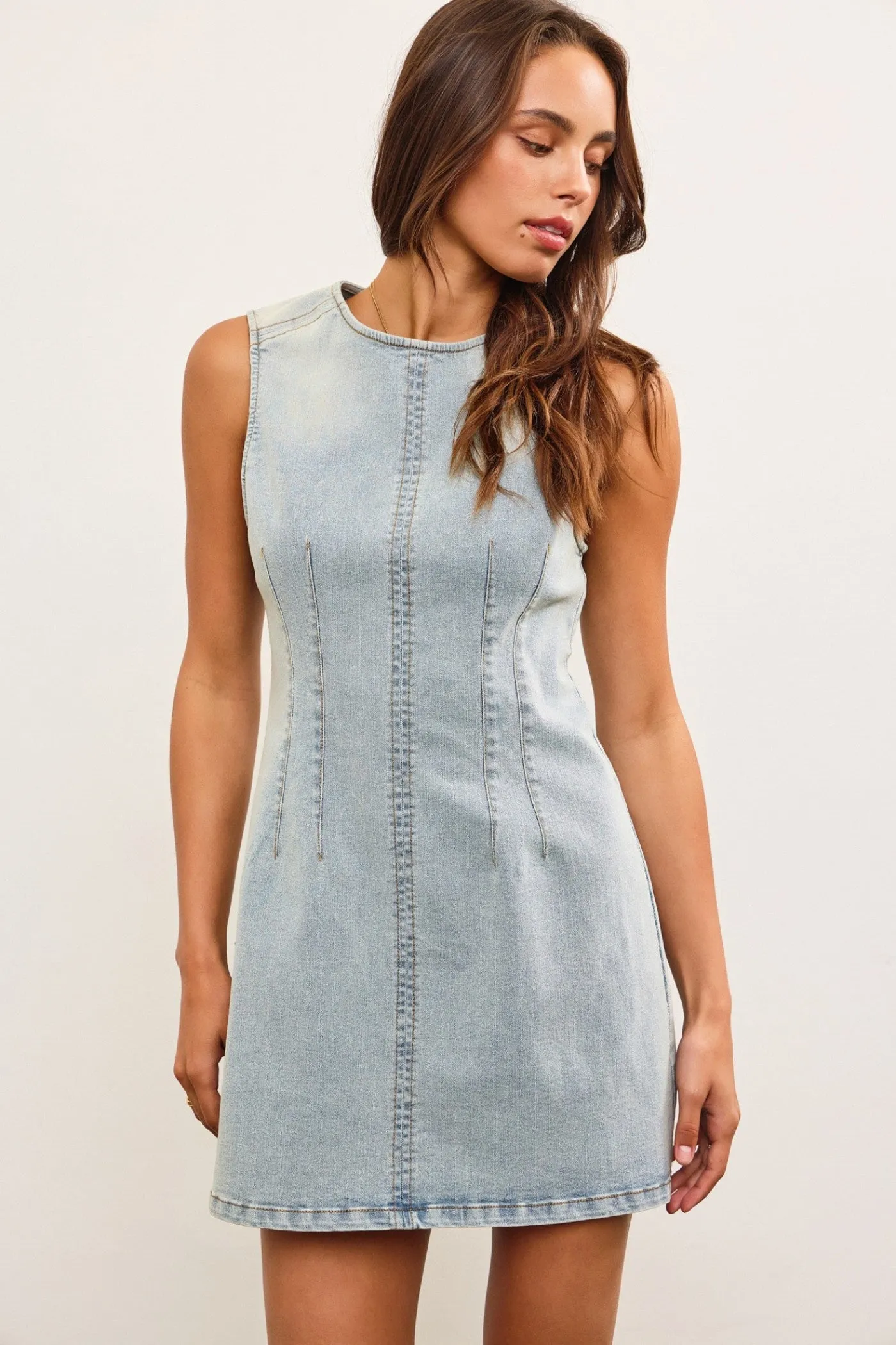 BROOKE DENIM MINI DRESS Smooth Look