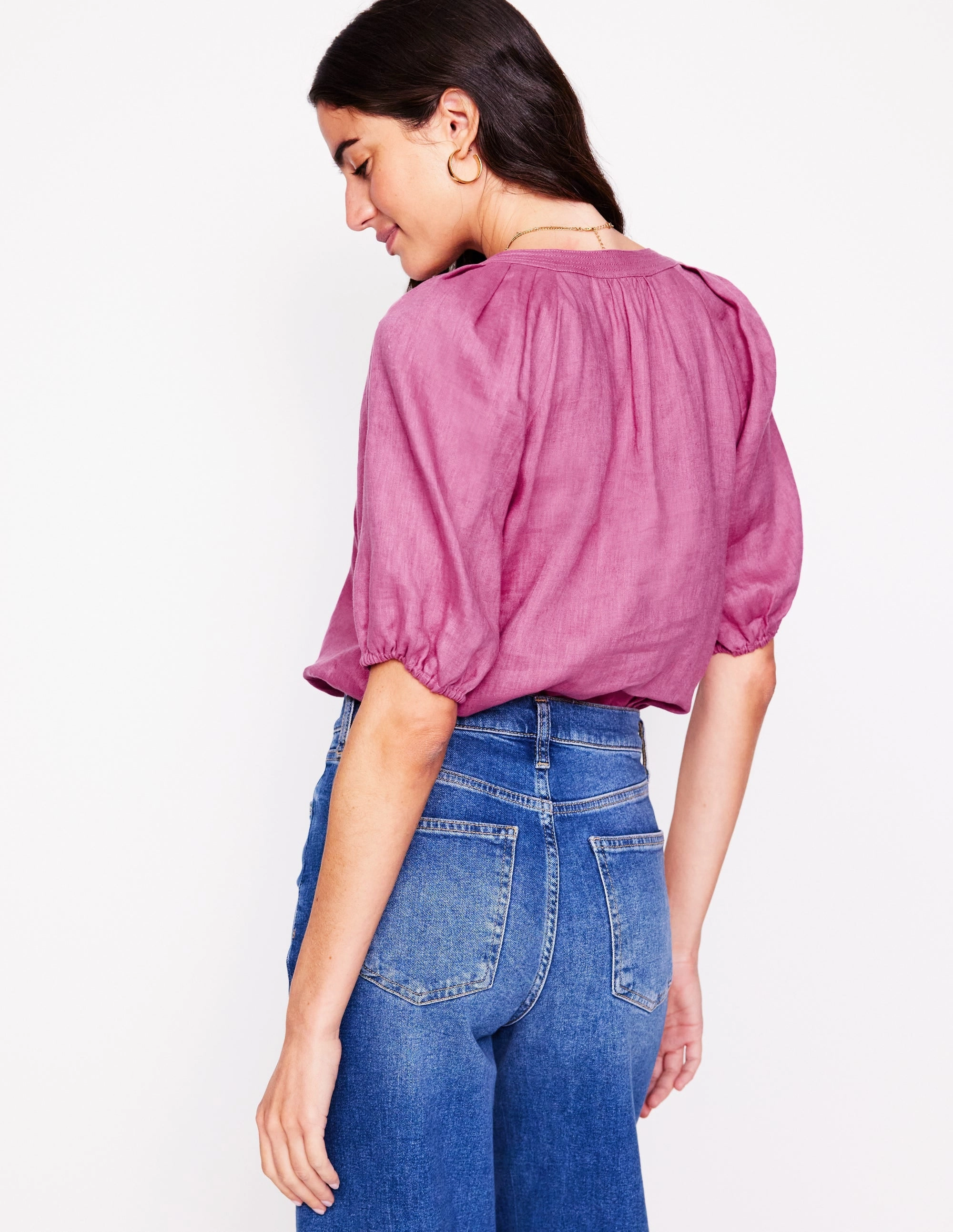 Brooke Linen Top-Purple Damson EcoFriendlyMaterial