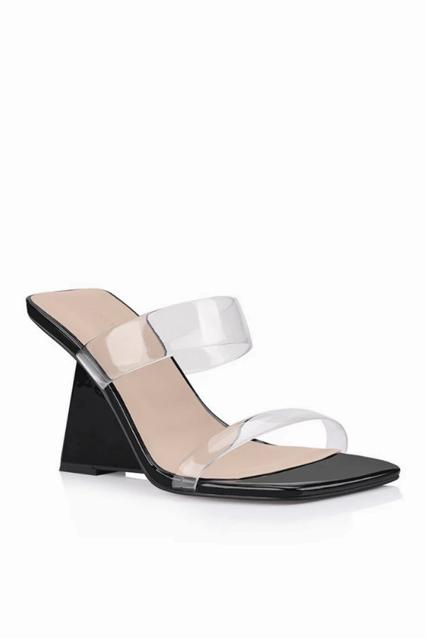 Pure Fabric Brooke Wedge Black Patent
