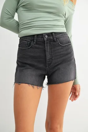 anti static coating CAROL HIGH RISE DENIM SHORTS
