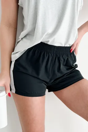 Breaking A Sweat Side Stripe Track Shorts (Black) All Day Wear Fit Exclusive item