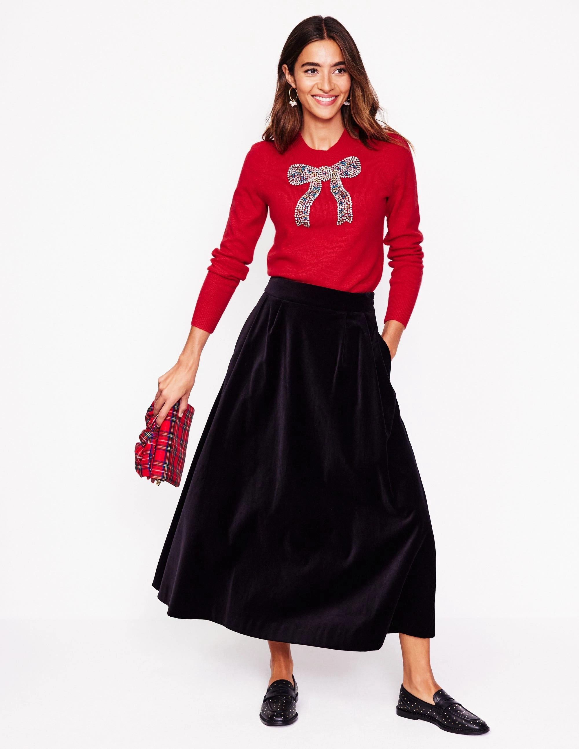 Fenella Embellished Jumper-Rouge Red All-Day Use UVProtective Layer
