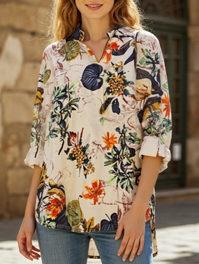 EasyCareMaterial Flexible Waistband Adaptation Casual loose oversized top shirt