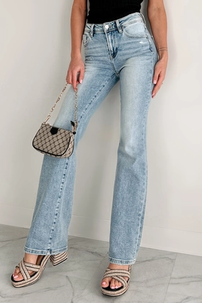 Sleek Shape Axel High-Rise Bootcut Risen Jeans (Light)
