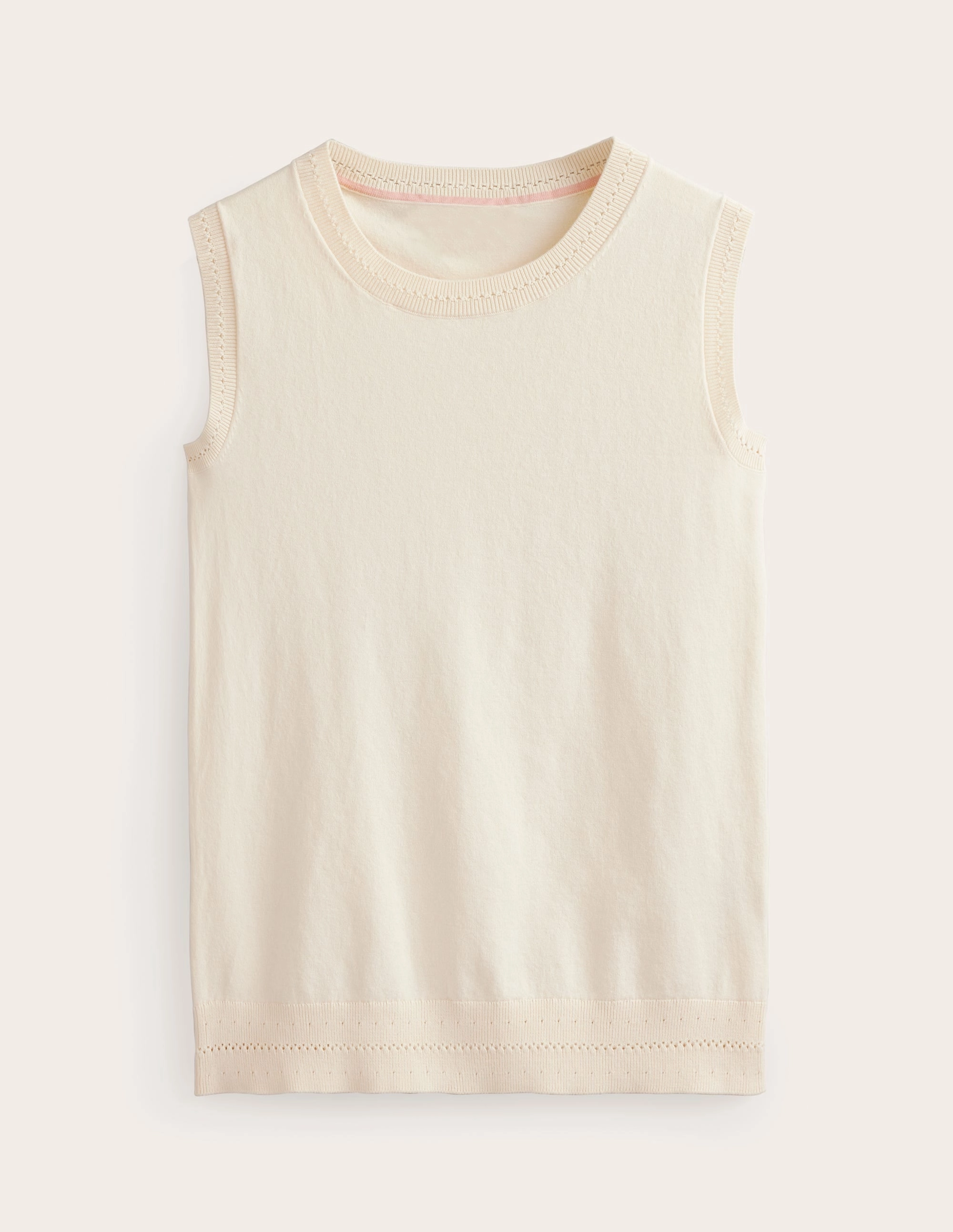 Catriona Crew Neck Cotton Tank-Warm Ivory MultiDirectional Flexibility