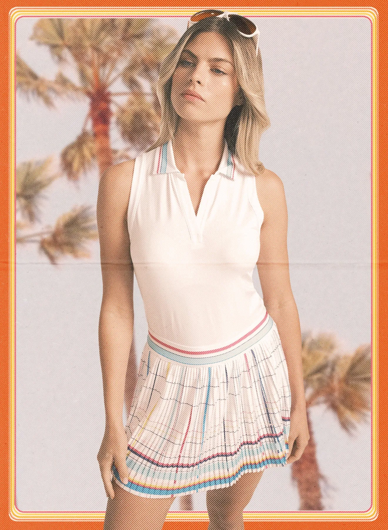 Chic Show Sleeveless Polo Reinforced Neckline summer look