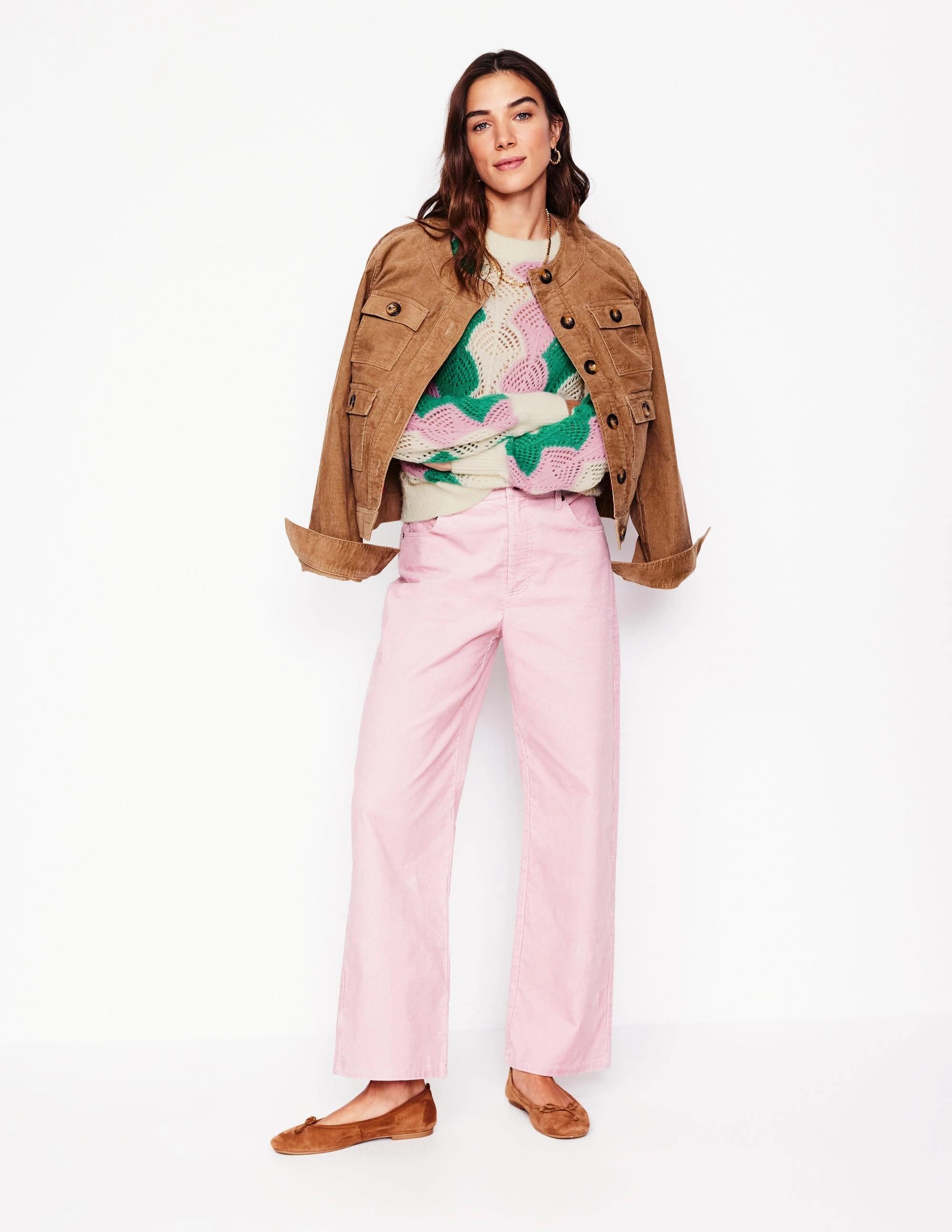 Alice Fluffy Raglan Jumper-Warm Ivory/ Soft Lavender Pink Versatile Casual Look