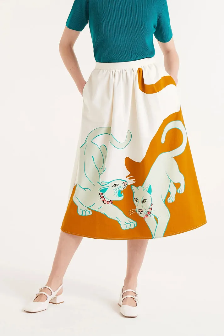 Cotton Midi Skirt in Jungle Print Photography Session Style Fusion