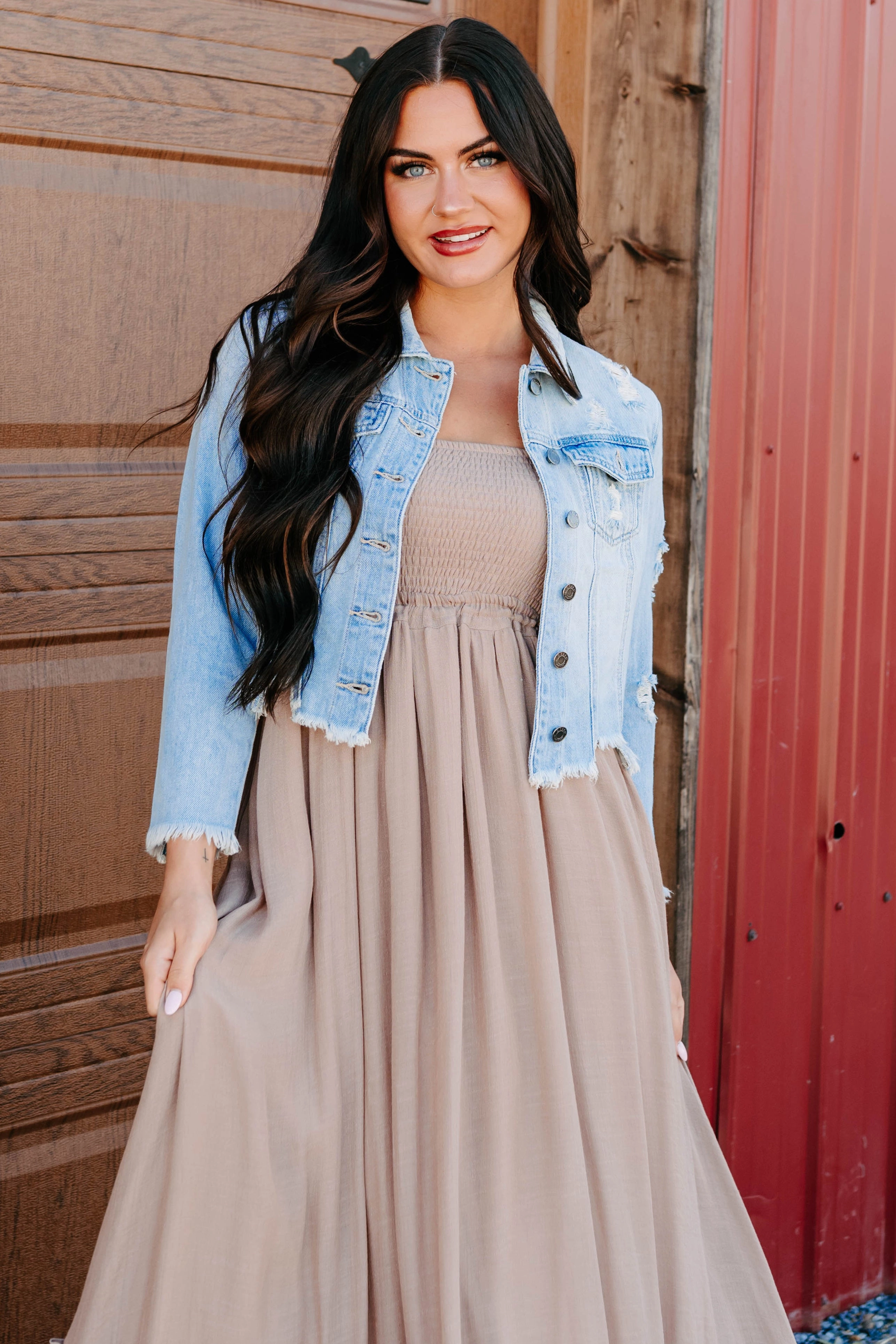 Bold By Nature Cello Distressed Denim Jacket (Light) Standard