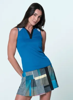 Action Sleeveless Polo DoubleNeedle Stitching FlexibleCuff