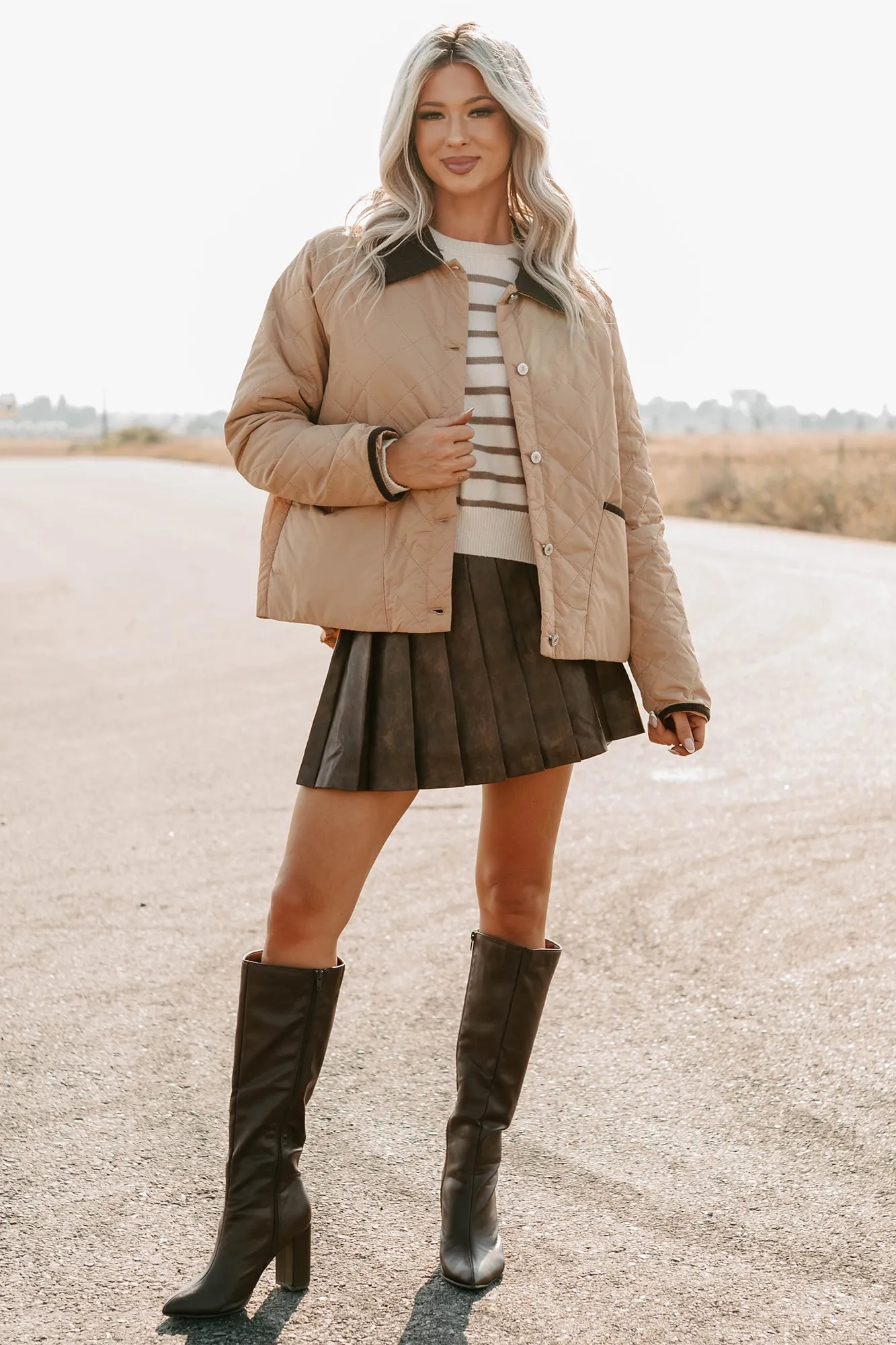 Up & Coming Quilted Barn Jacket (Camel) Degree Durable Build