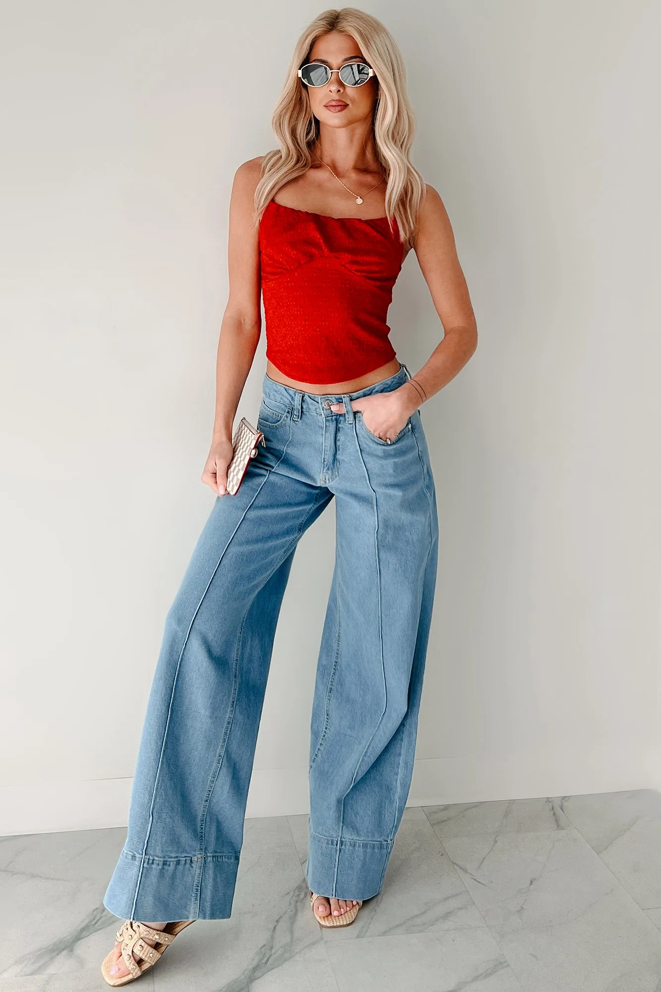 Lindon High Rise Wide Leg Almost Famous Jeans (Light) AntiOdor