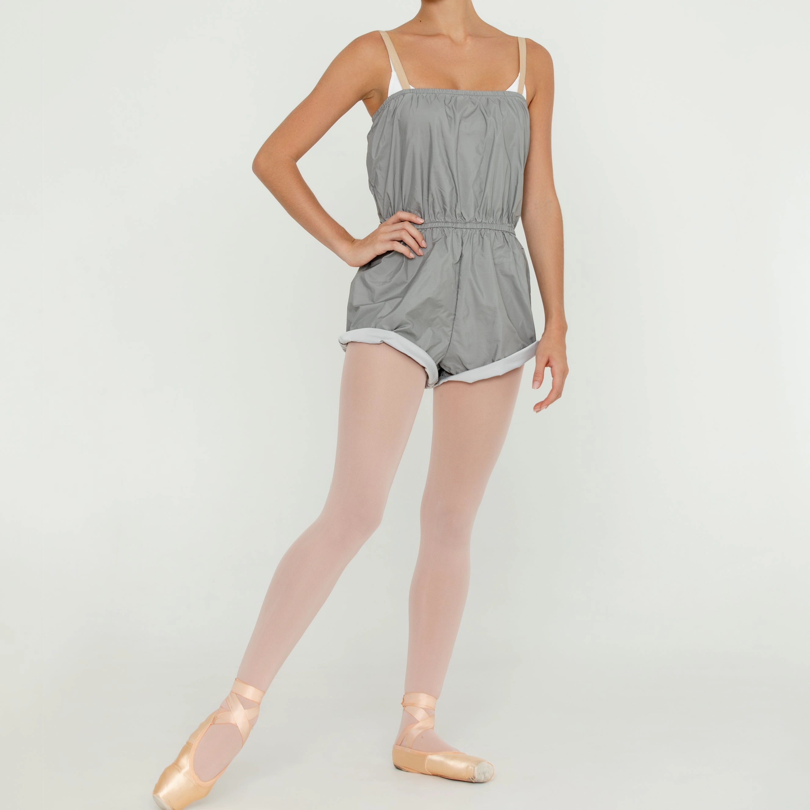 Pull-on Micro Romper GRAY Relax Loose Office Neutral