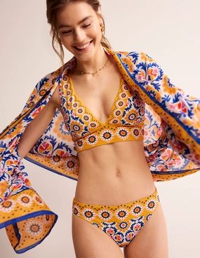 Shimmering-Finish Reef Safe Materials Classic Bikini Bottoms-Artisan Gold, Mosaic Tile