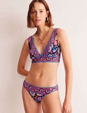 Classic Bikini Bottoms-Mandarin Red, Botanical Sprig Getaway-Pack Beach Ready Wear