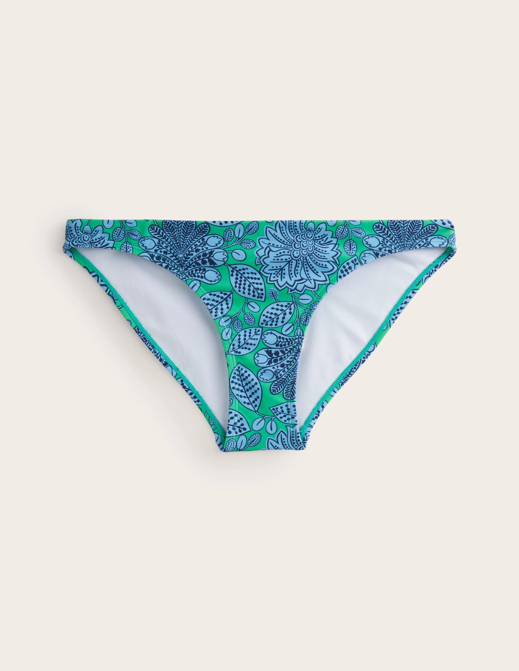 Vacation Mode Classic Bikini Bottoms-Ming Green, Gardenia Swirl