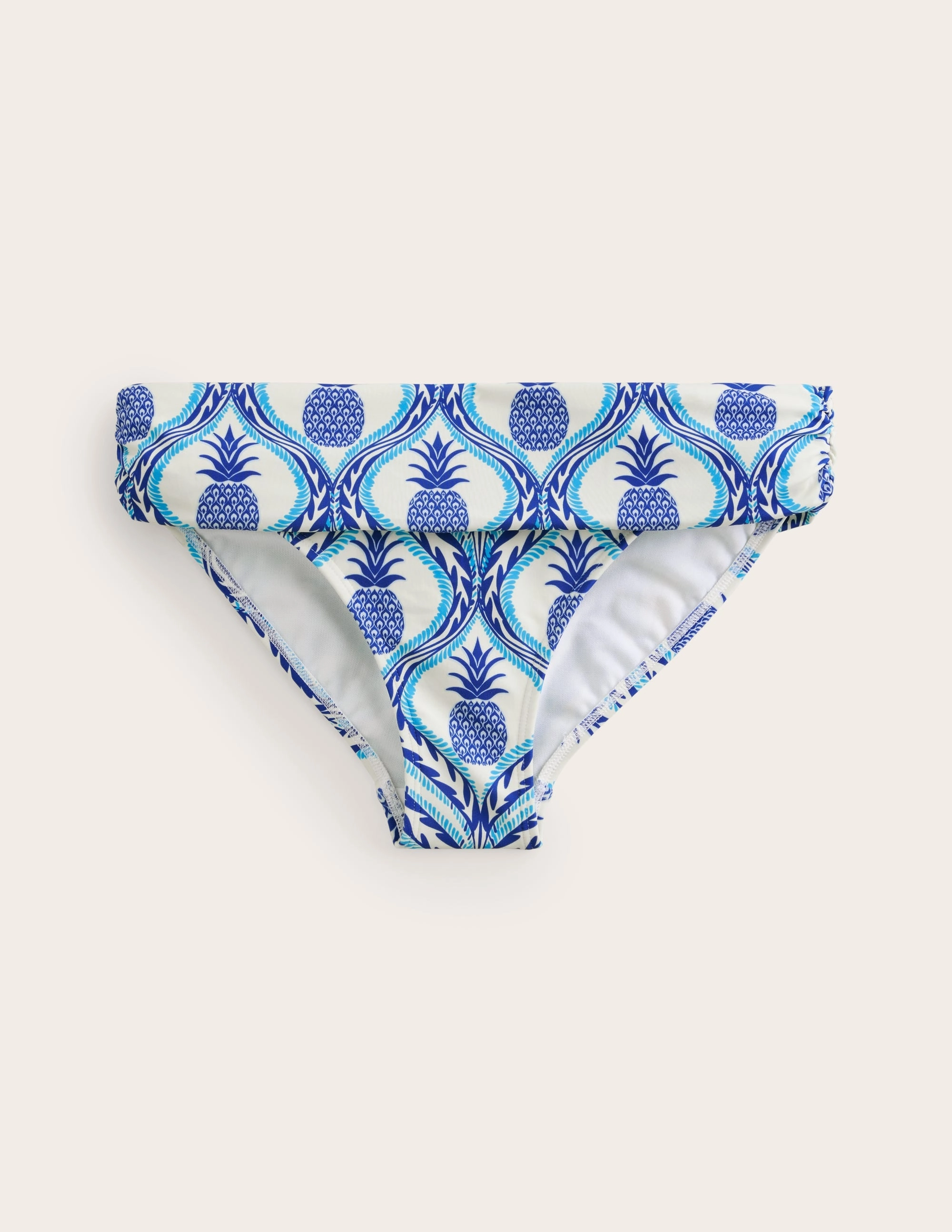Low Drag Surface Texture Swim Ready Classic Fold Bikini Bottoms-Surf The Web, Pineapple Wave