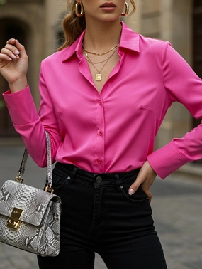 Classic solid color shirt long sleeve top Modular Layering System