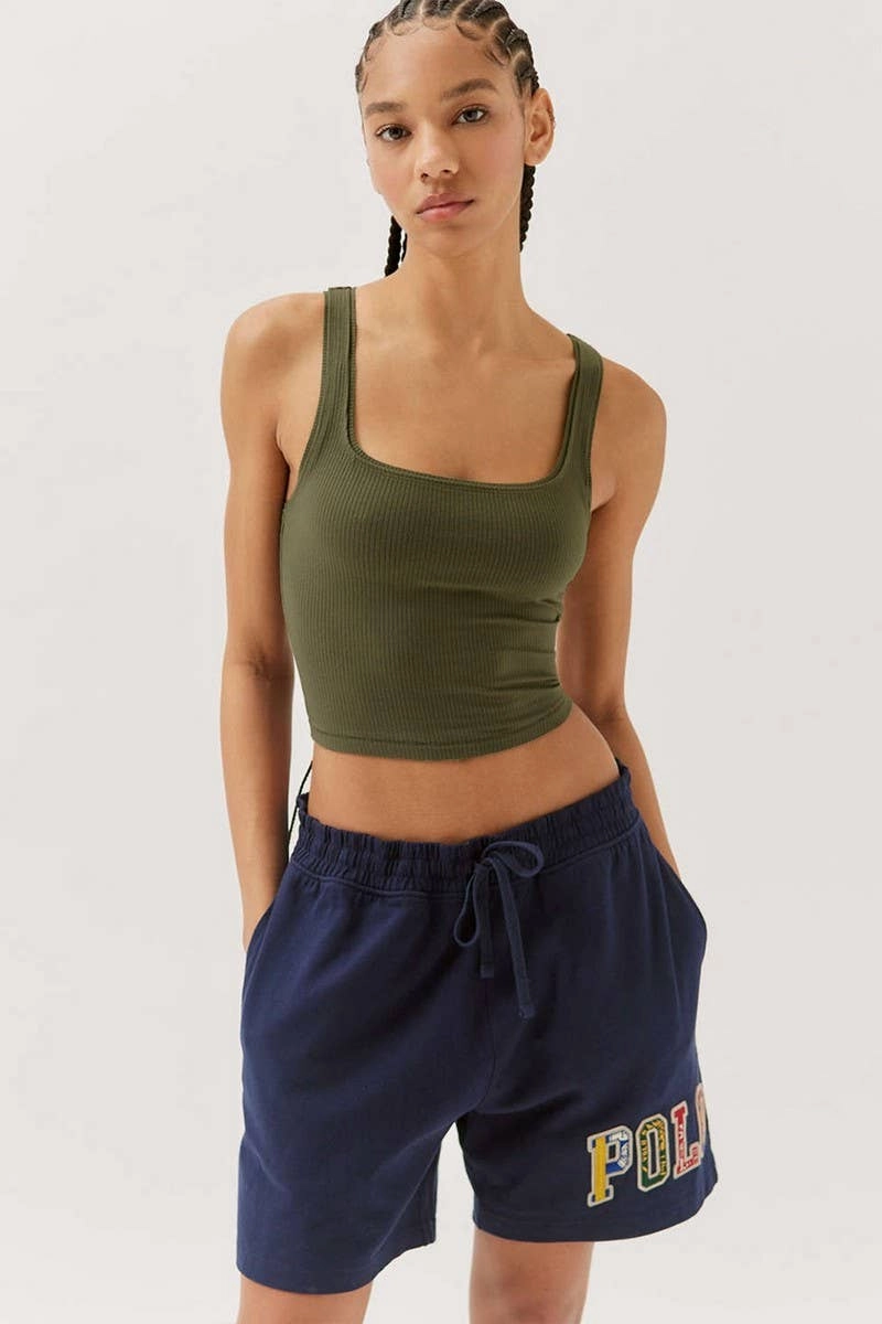 Ribbed Hem Finish CLASSIC SOLID COLOR SHIRT TIGHTFITTING HALTER_CWTTK0293