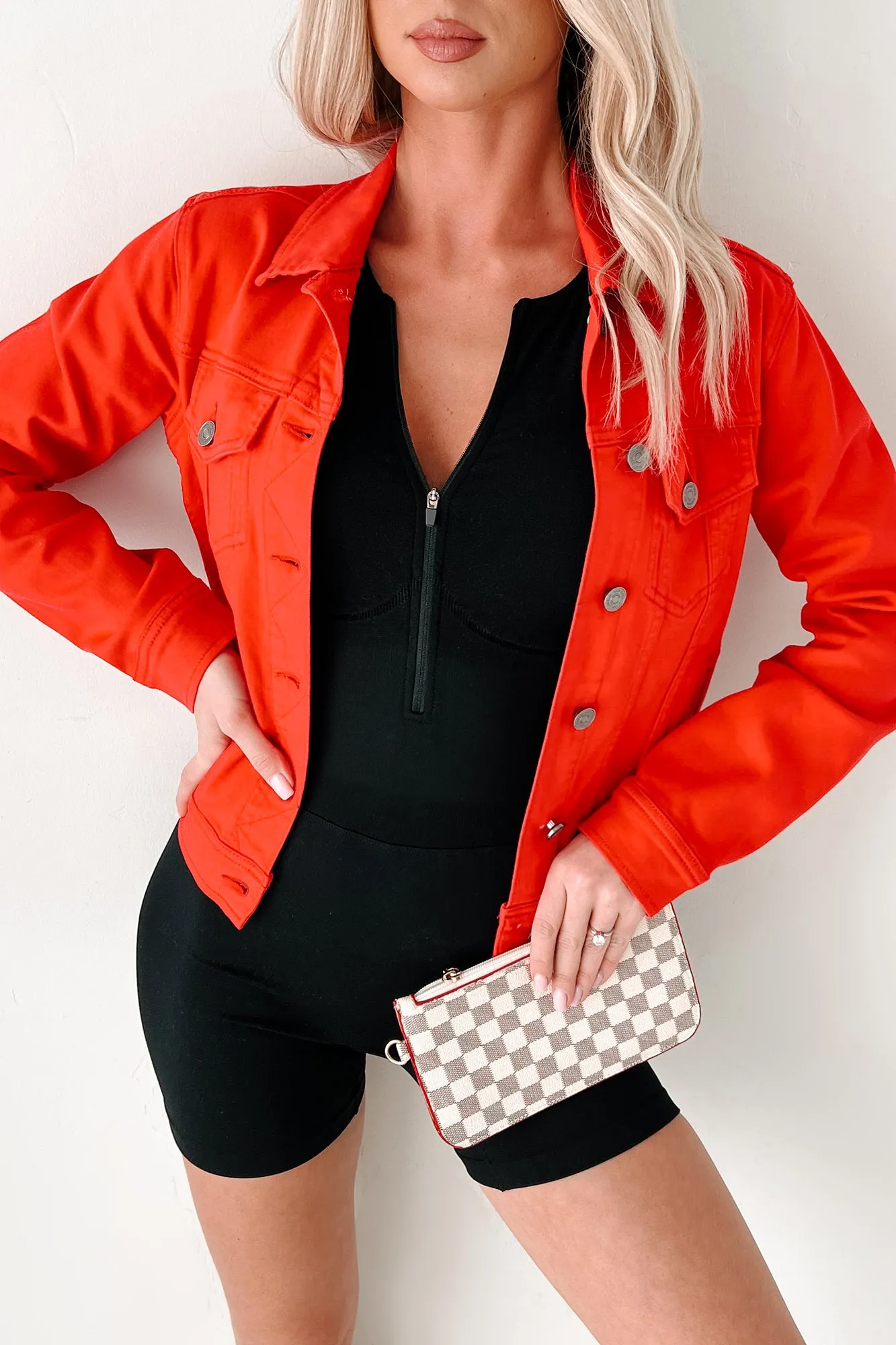 Climbing The Ladder Kancan Denim Jacket (Red) heirloom