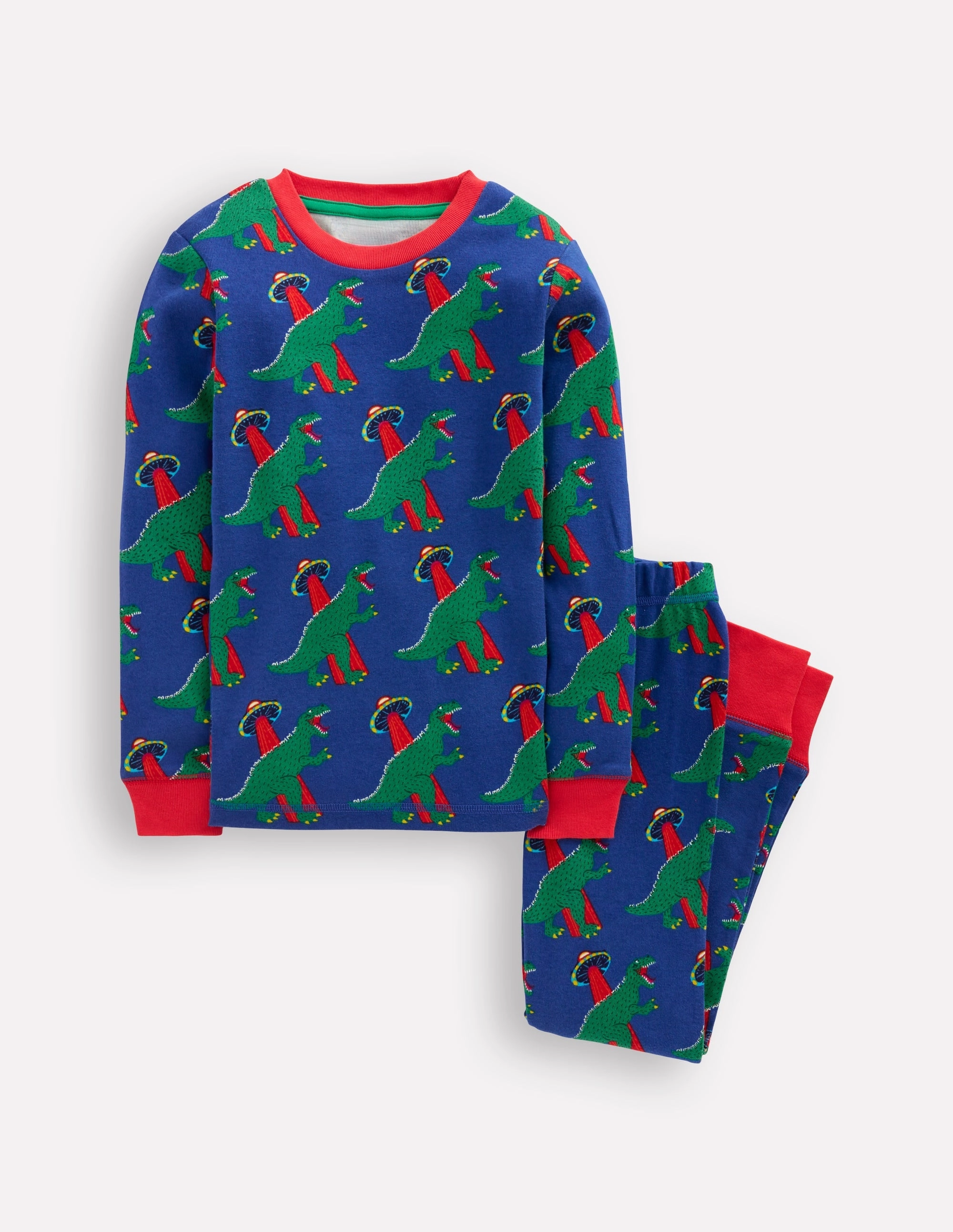 Minimalist Collar Snug Glow-In-The-Dark Pyjamas-Dino Space