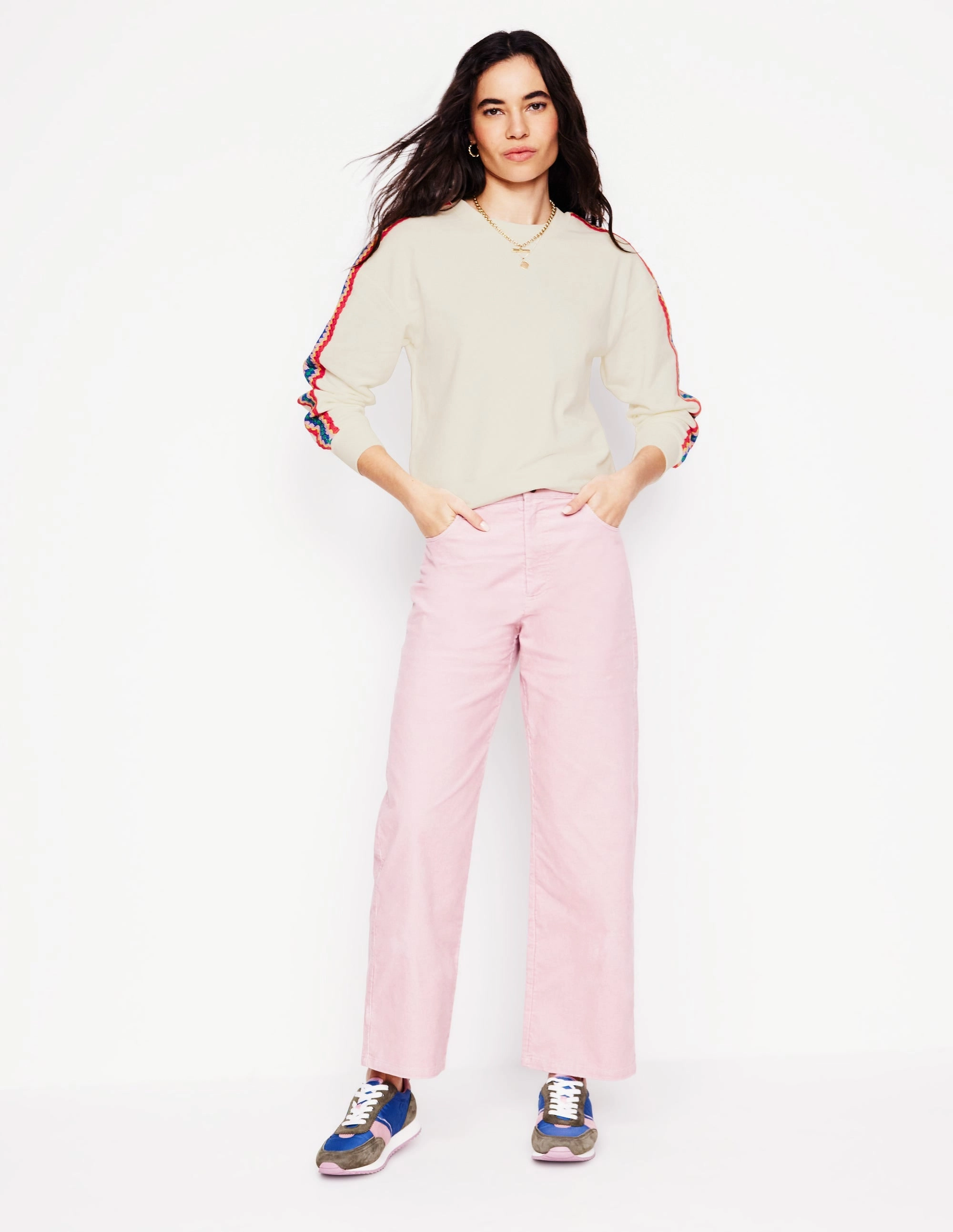 Emi Crochet Sweatshirt-Ivory QuickRelease Fastener LowProfileZipperSystem