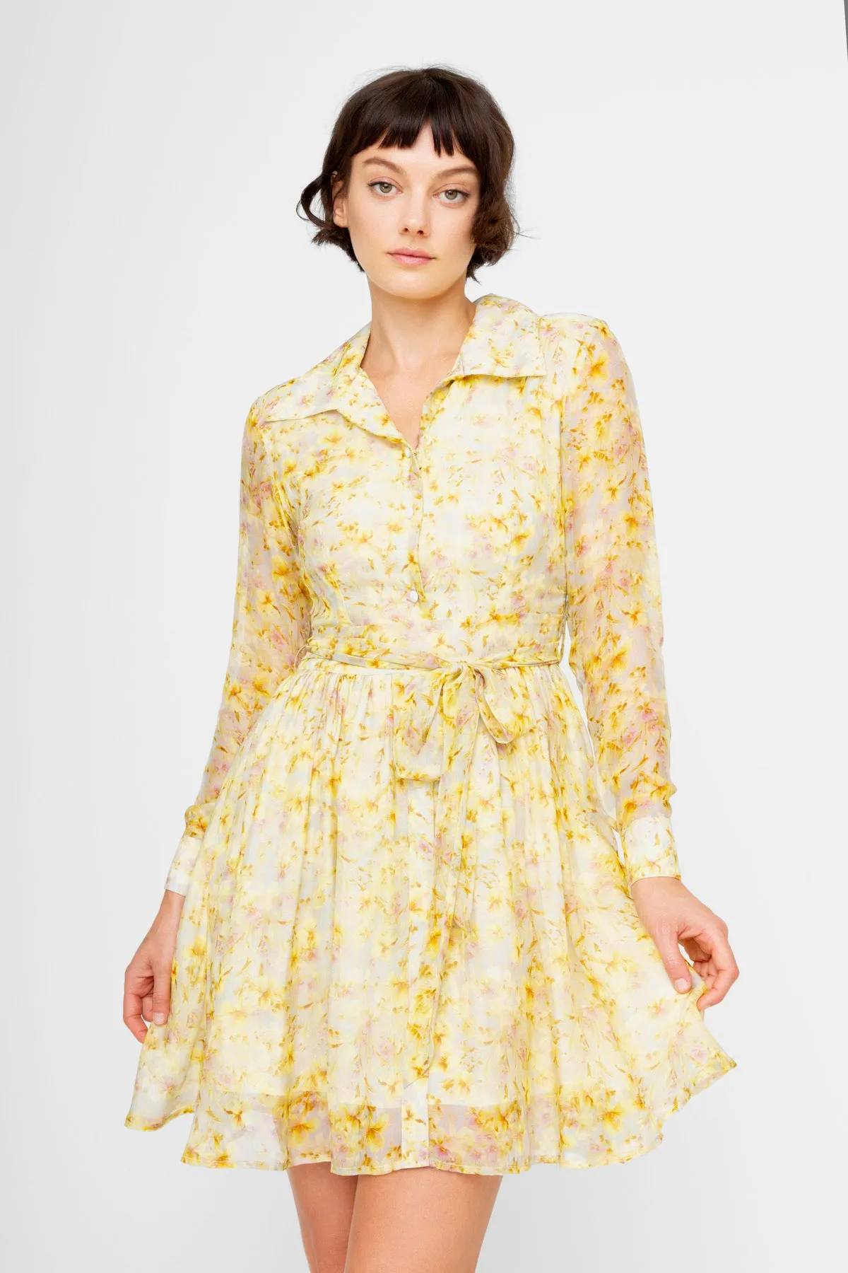 Gathered-Detail CASSIA PRINT DRESS