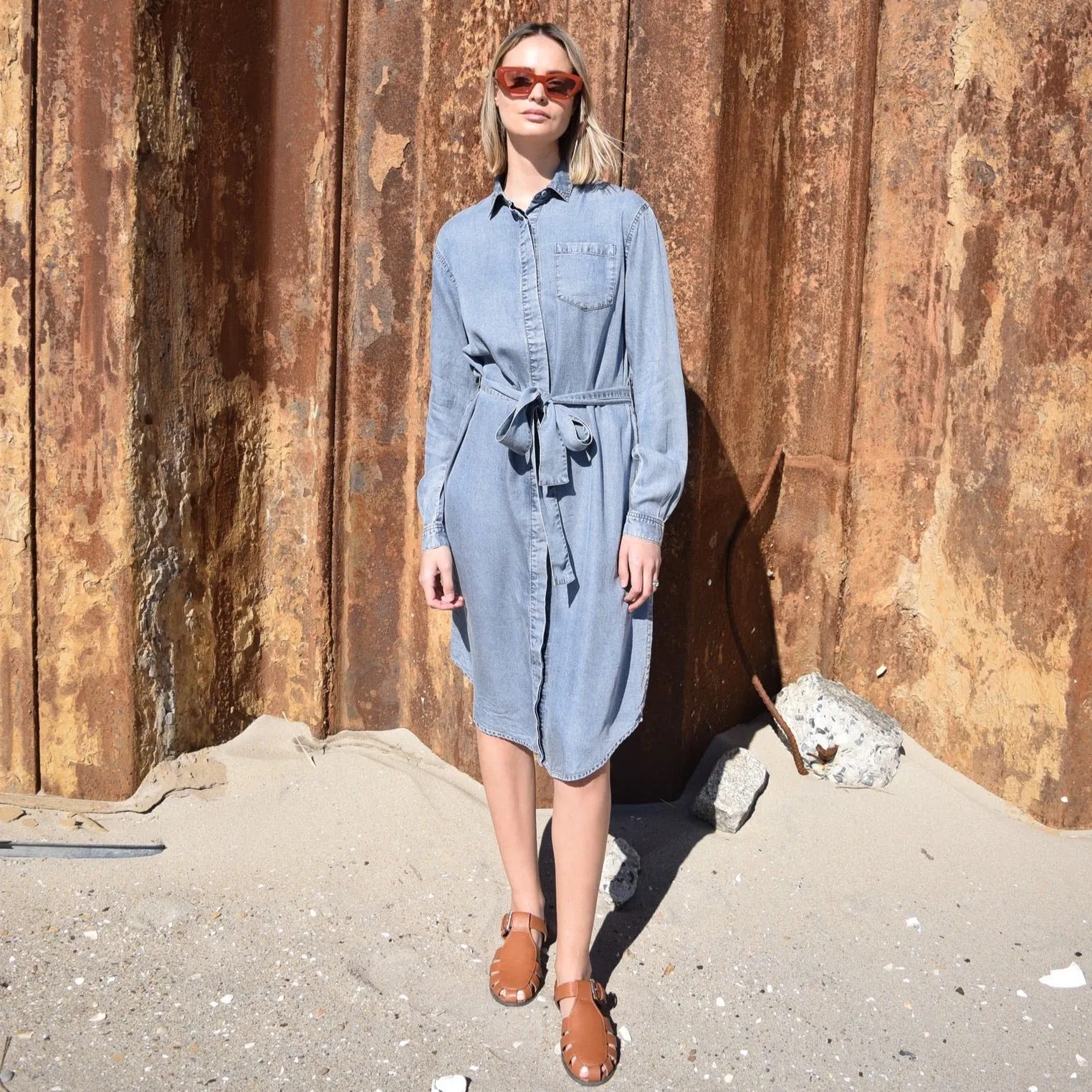 Comfort and style Denim Shirt Dress [Final Sale]