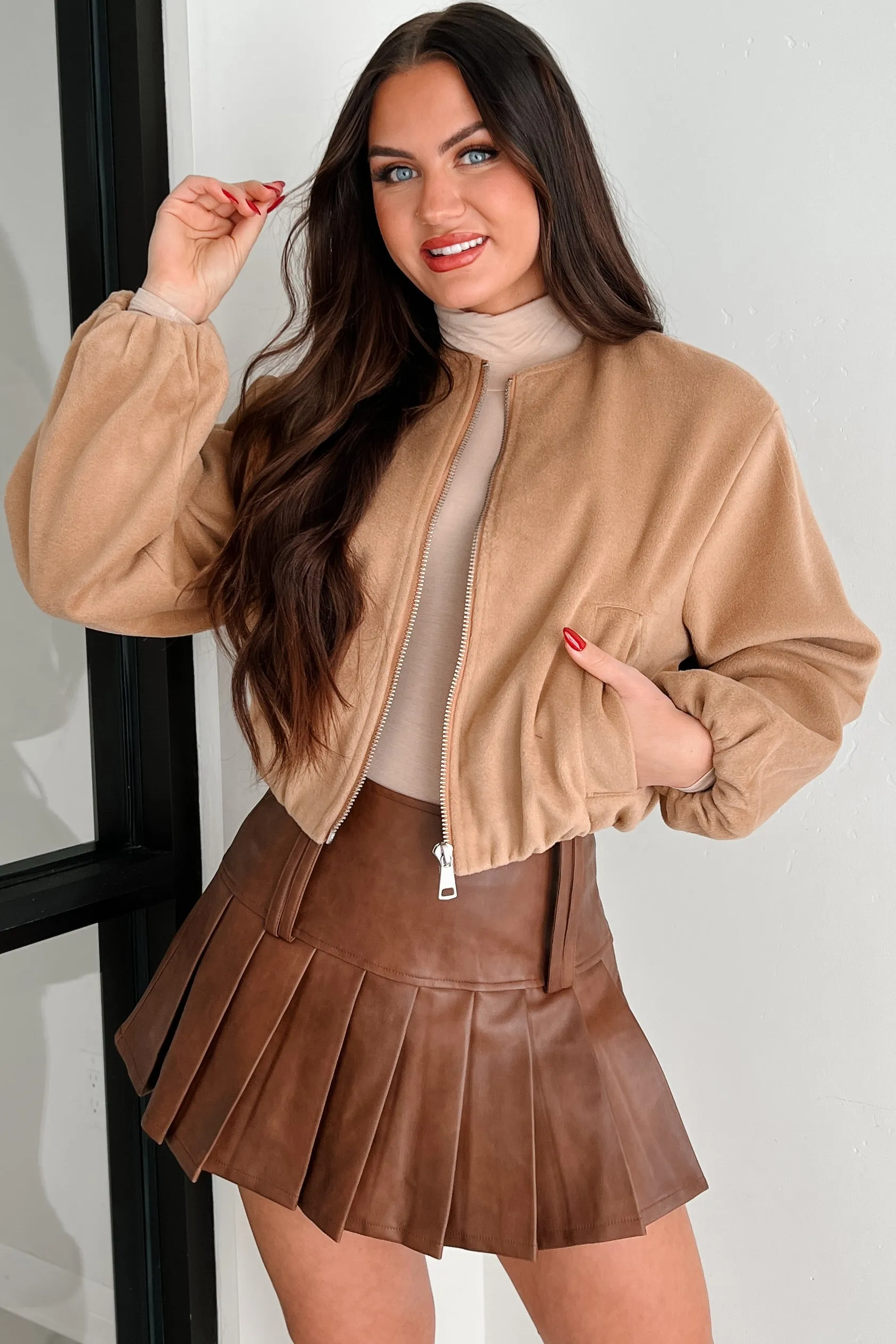 Detroit Days Zip-Up Jacket (Taupe) Sporty morning