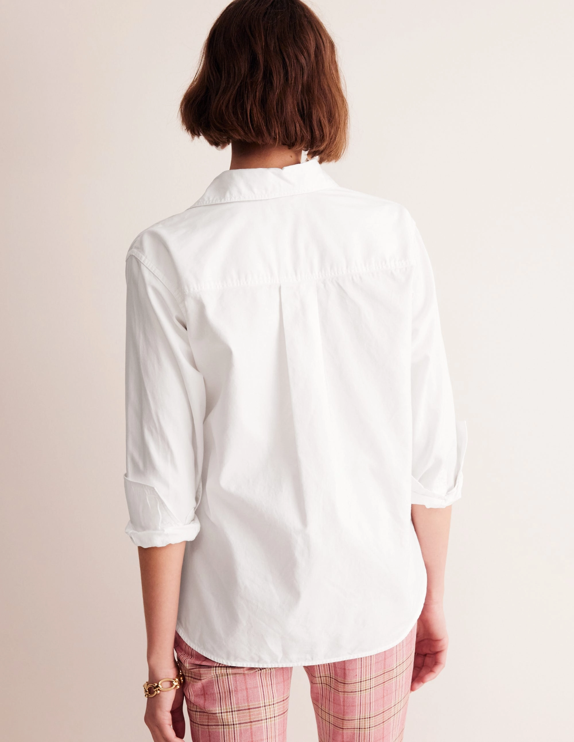 VentilatedMesh Connie Relaxed Cotton Shirt-White