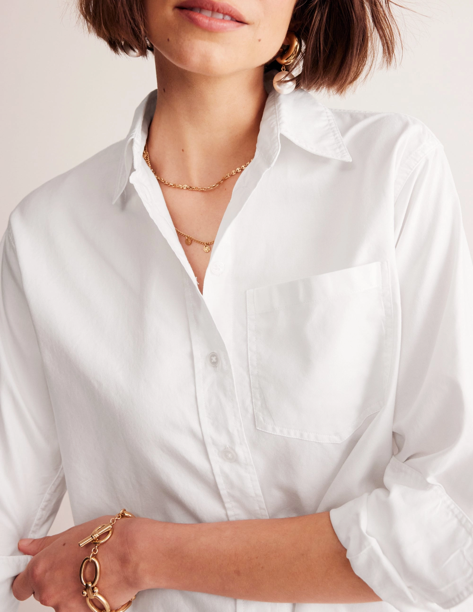 NonToxicCoating Connie Relaxed Cotton Shirt-White