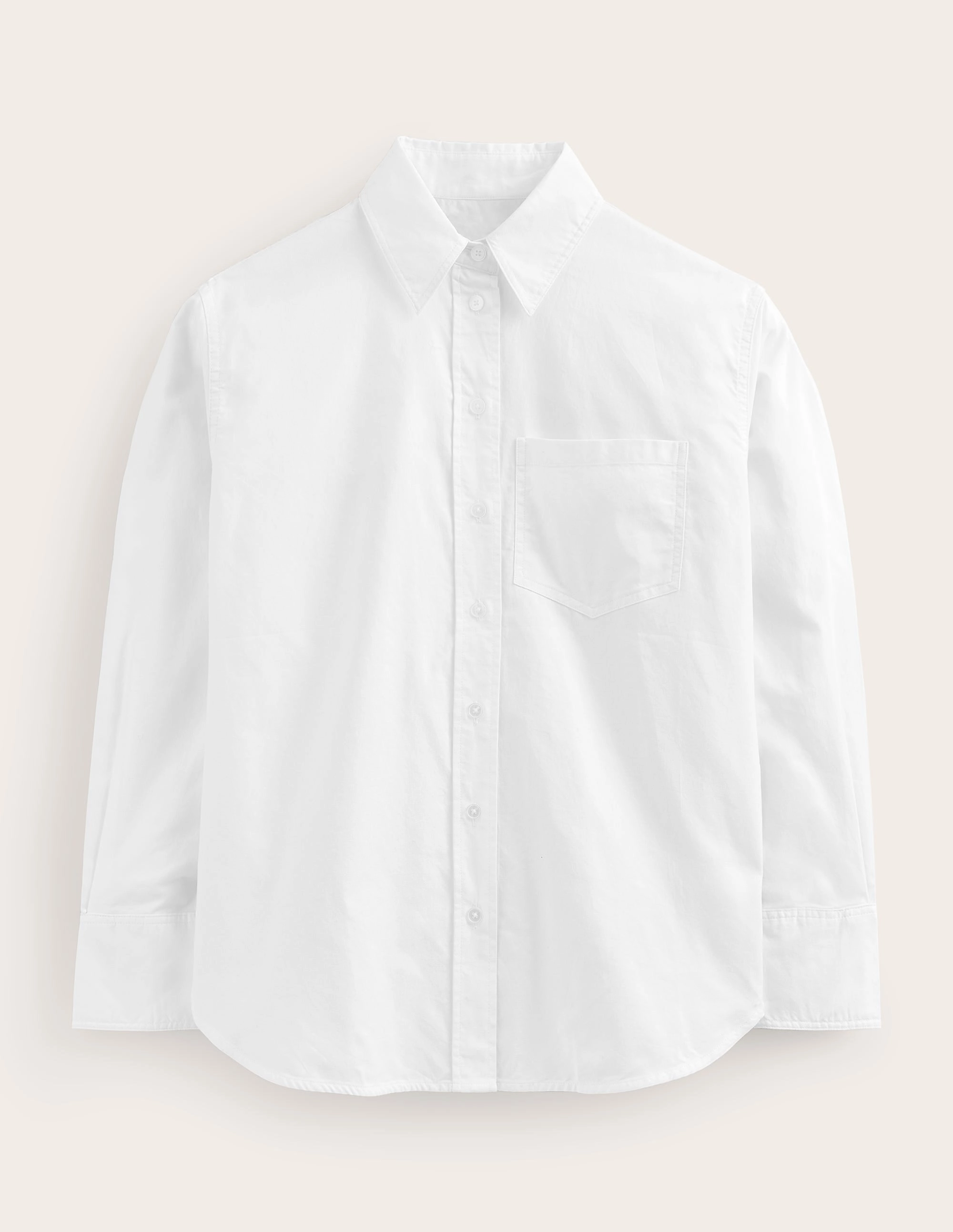 HiddenZipper QuickDry Performance Connie Relaxed Cotton Shirt-White