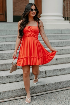Unfiltered Charm Sleeveless Mini Dress (Coral) Collared Linen Chic