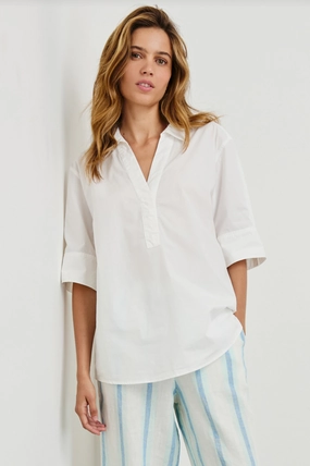 Juda Shirt in White Ventilated Side Panels