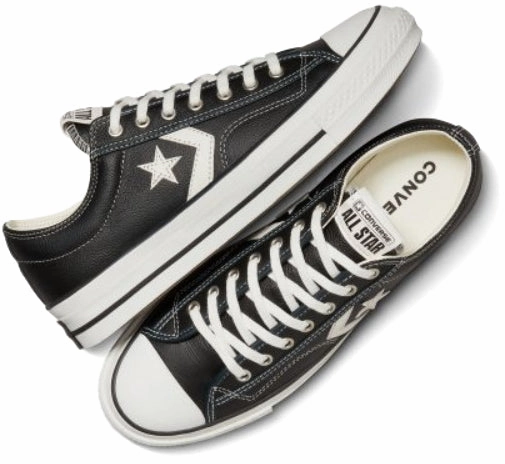Converse Star Player 76 Low Top Black Leather