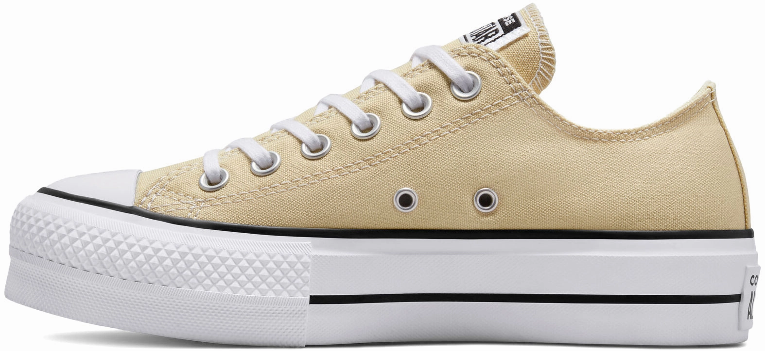 Converse Womens Chuck Taylor All Star Lift Platform Low Top Oat Milk/White/Black