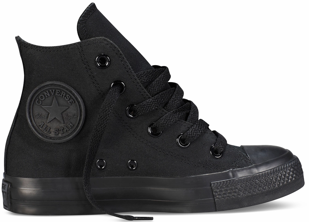 Converse Youth Chuck Taylor All Star Hi Top Black Monochrome