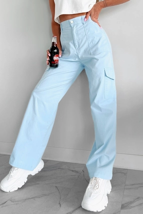 OrganicCottonBlend Perfect Silhouette Cool People Only Cargo Pants (Sky)