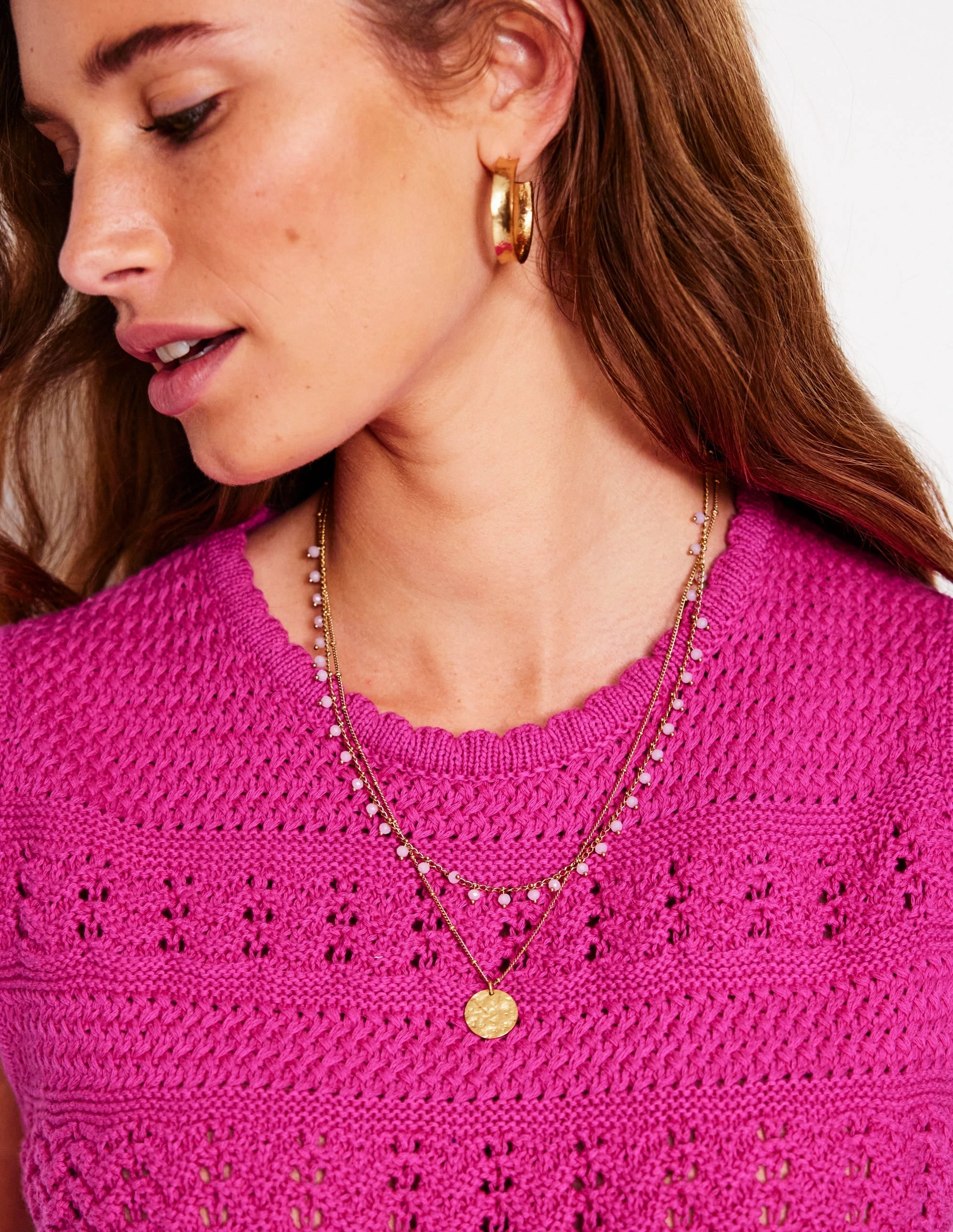 Chic Warmth Cotton Stitch Crew Tank-Purple Damson