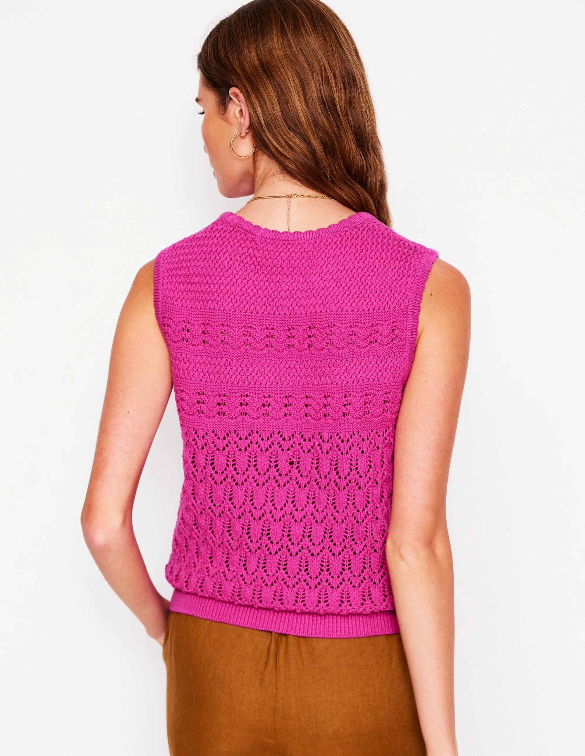 Subtle Details Cotton Stitch Crew Tank-Purple Damson