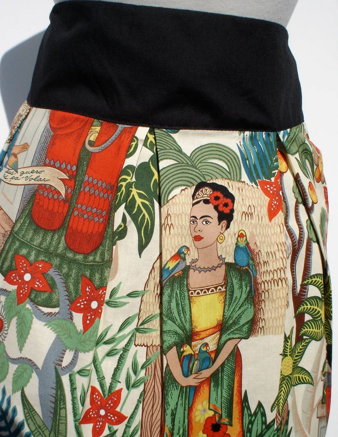 Low-rise style Day of the Dead Mexican Inspired Frida Skirt #S-RS753
